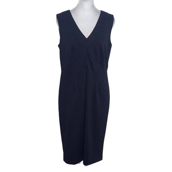 Adrienne Vittadini Black Sleeveless Knit Dress Size 10 P Black Sleeveless Dress