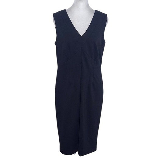 Adrienne Vittadini Black Sleeveless Knit Dress Size 10 P Black Sleeveless Dress