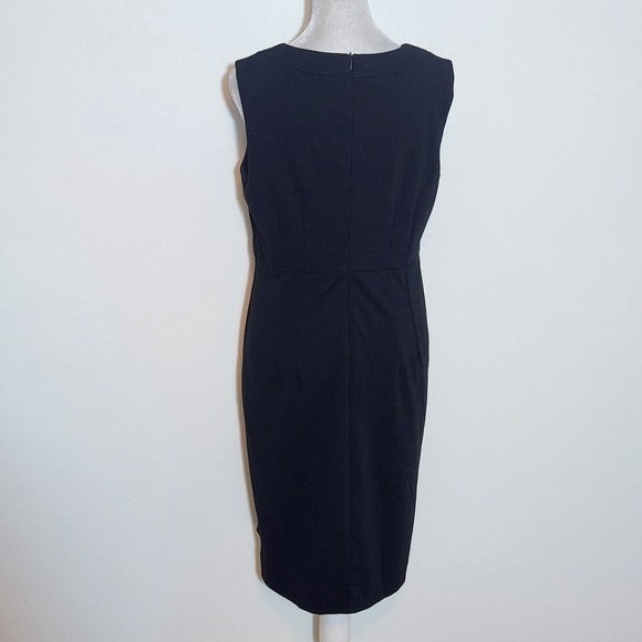 Adrienne Vittadini Black Sleeveless Knit Dress Size 10 P Black Sleeveless Dress