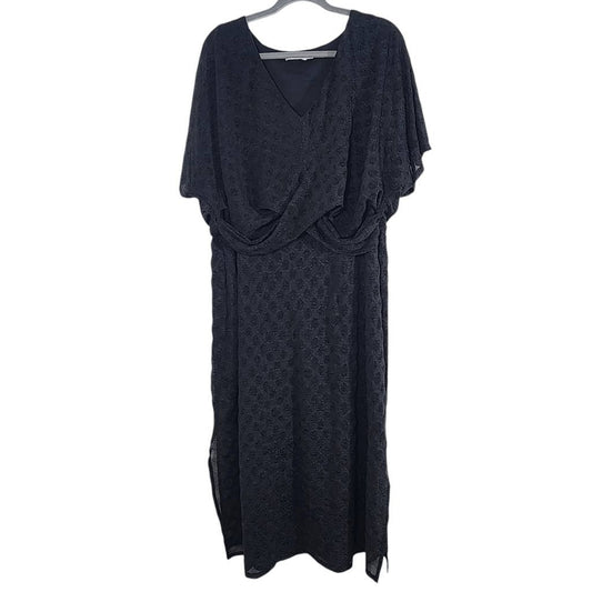 Lush Black Dolman Sleeve Midi Dress Size 2X Plus Size Black Party Dress