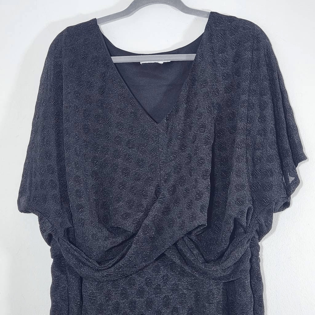 Lush Black Dolman Sleeve Midi Dress Size 2X Plus Size Black Party Dress