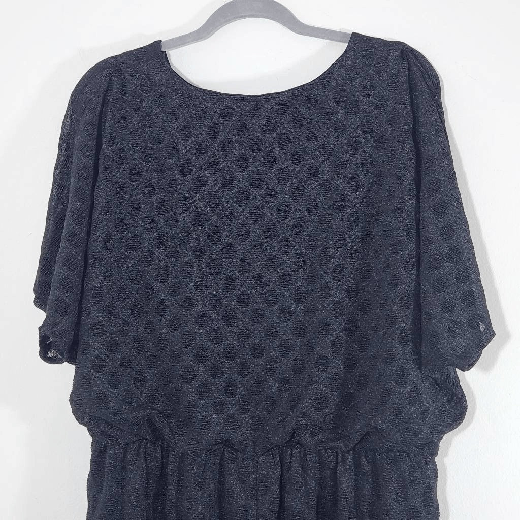 Lush Black Dolman Sleeve Midi Dress Size 2X Plus Size Black Party Dress