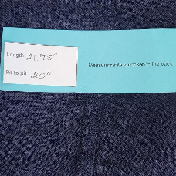 Kleen Navy Blue Open Front Linen Jacket Size Medium Blue Linen Jacket