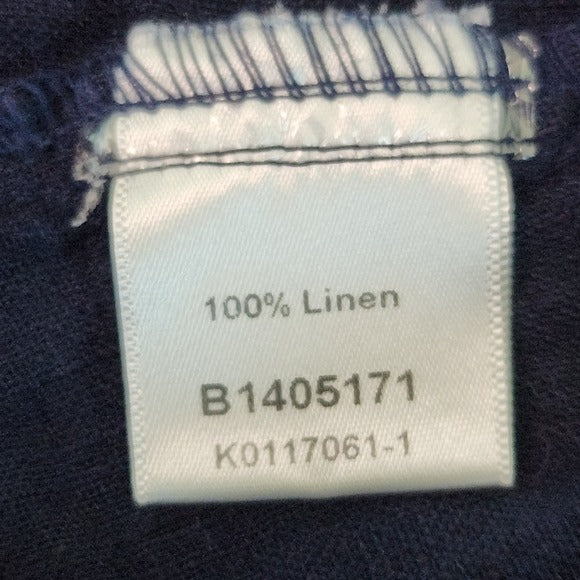 Kleen Navy Blue Open Front Linen Jacket Size Medium Blue Linen Jacket