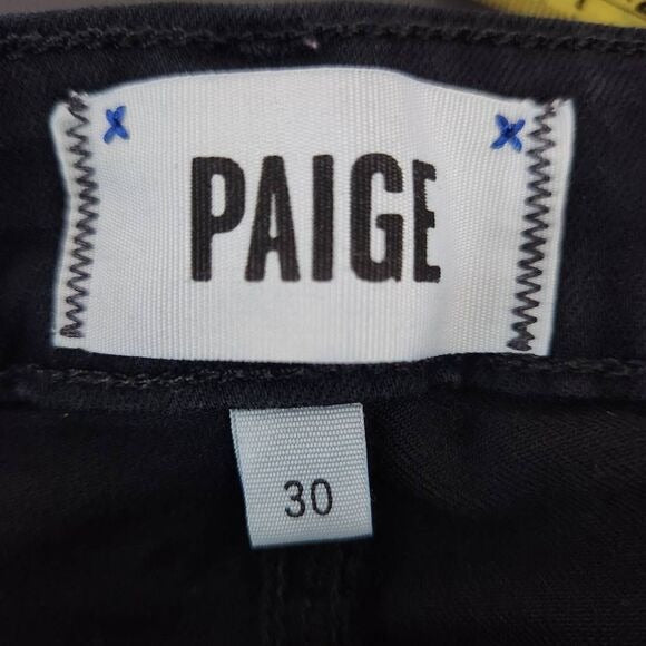 Paige Black Cropped Skinny Jeans Size 30