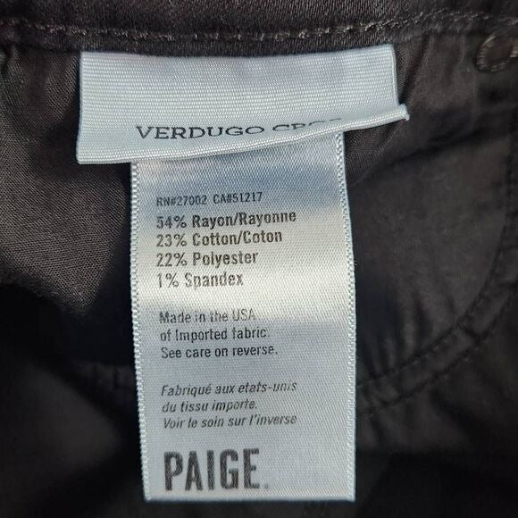 Paige Black Cropped Skinny Jeans Size 30