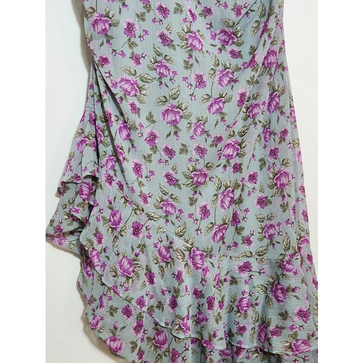ASTR The Label Blue Floral One Shoulder Dress Size Large Wedding Guest Dress