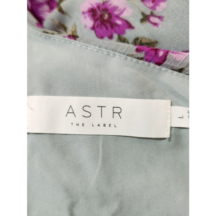 ASTR The Label Blue Floral One Shoulder Dress Size Large Wedding Guest Dress