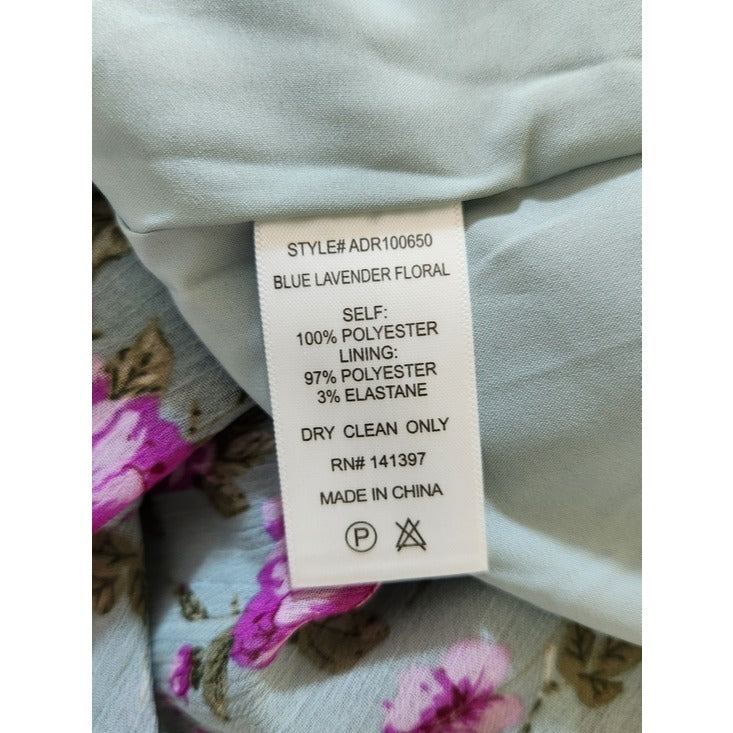 ASTR The Label Blue Floral One Shoulder Dress Size Large Wedding Guest Dress