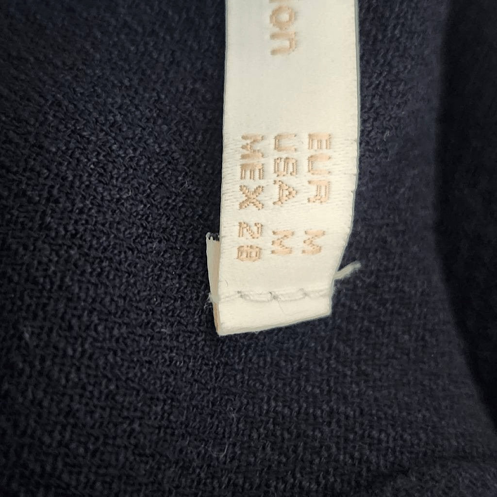 Zara Navy Knit Pullover with Zipper Hem and Blue Stripe Accent NWT Size Medium