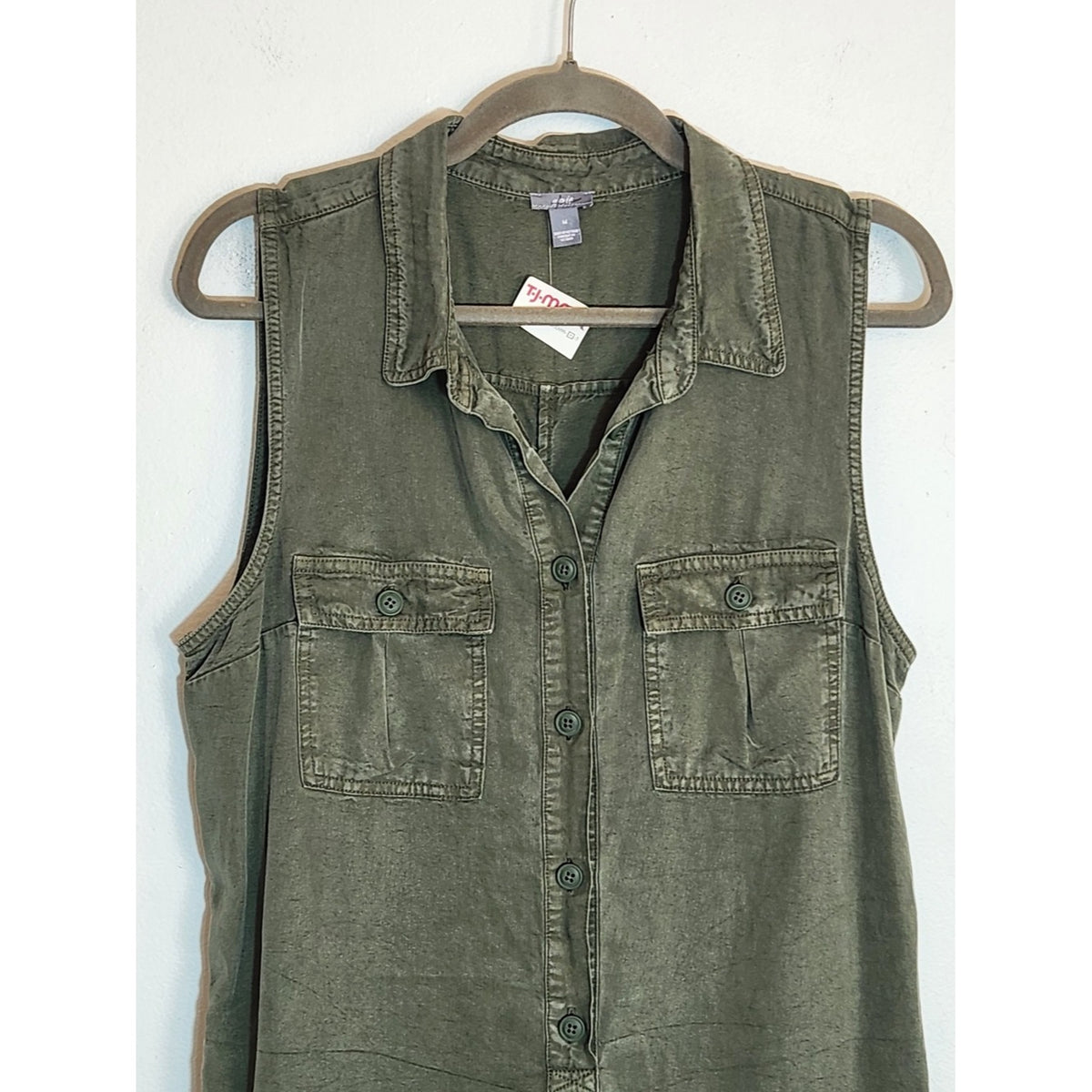 Aerie Army Green Sleeveless Utility Romper with Pockets Size Medium NWOT