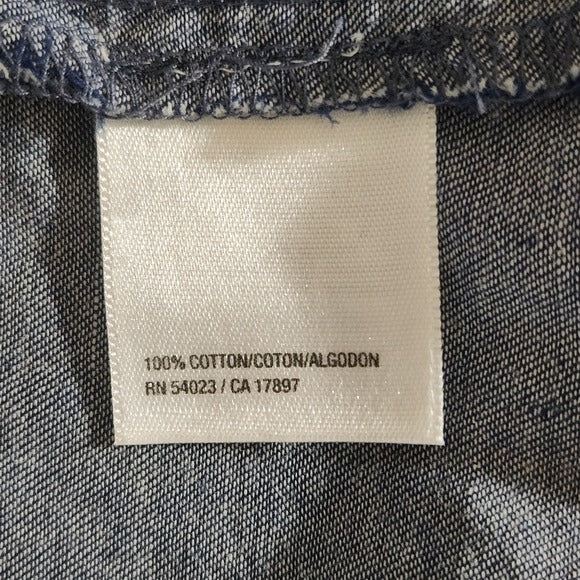 Old Navy Chambray Denim Blue Tiered Skirt Size Small Chambray Skirt