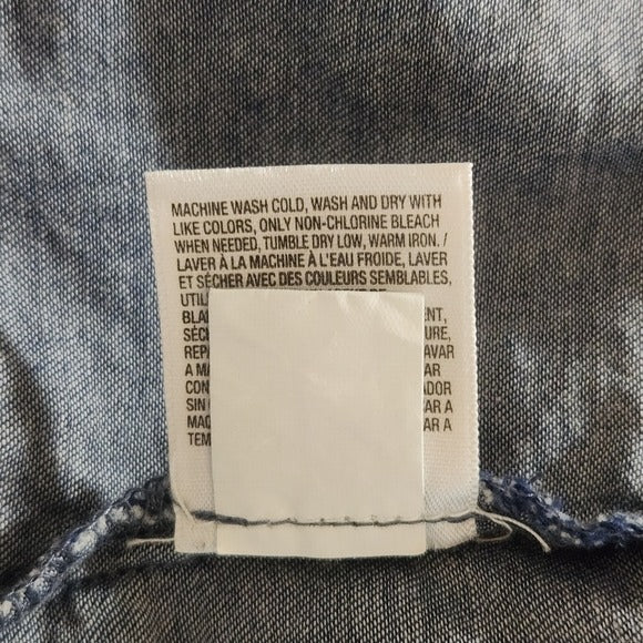 Old Navy Chambray Denim Blue Tiered Skirt Size Small Chambray Skirt