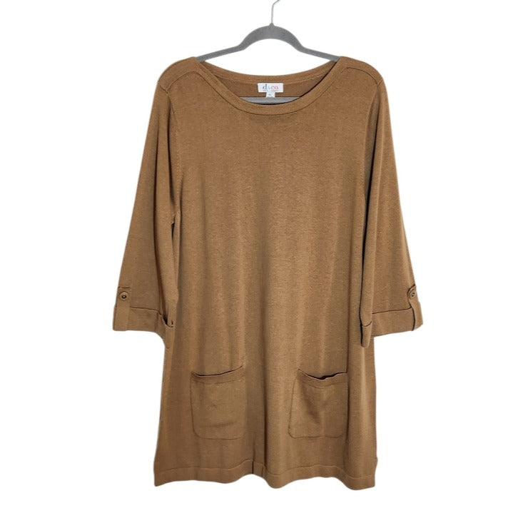 D&Co Brown Tunic Sweater Size XL NWOT