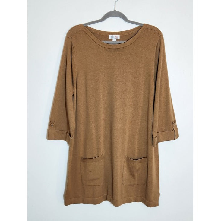 D&Co Brown Tunic Sweater Size XL NWOT