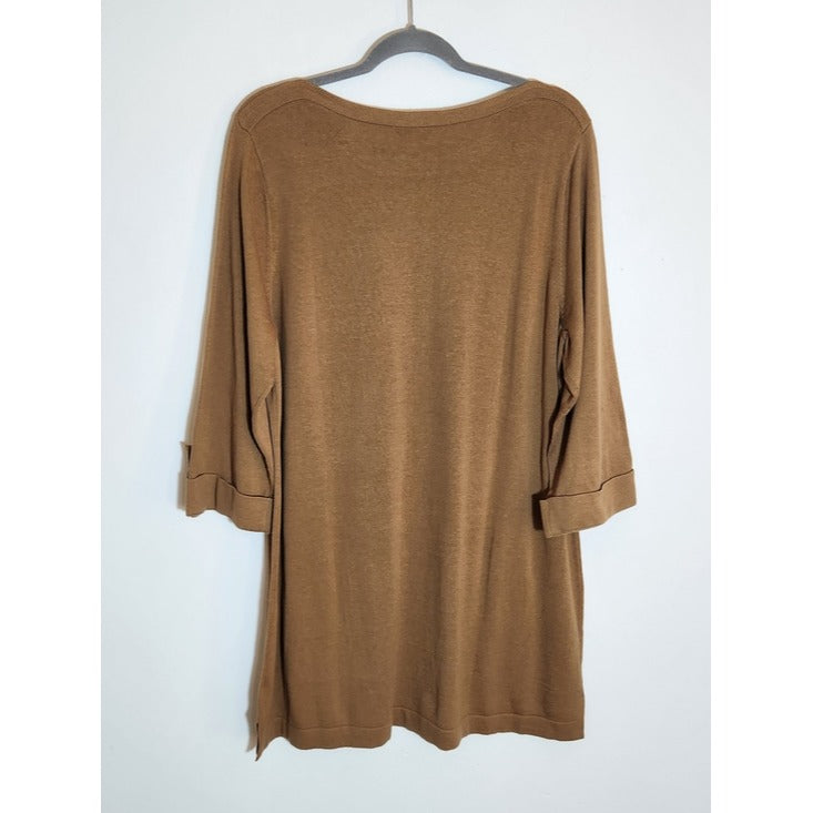 D&Co Brown Tunic Sweater Size XL NWOT
