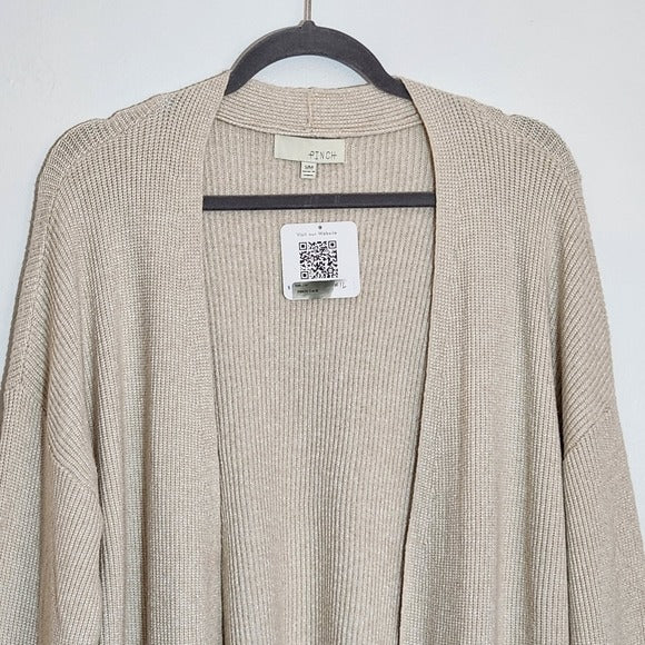 Pinch Cream Draped Open Front Cardigan Size Small/Medium NWOT