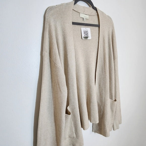 Pinch Cream Draped Open Front Cardigan Size Small/Medium NWOT
