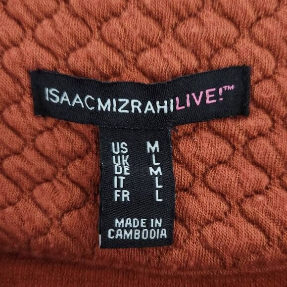 Isaac Mizrahi Rust Quilted Jacket Size Medium Rust Brown Quilted Jacket
