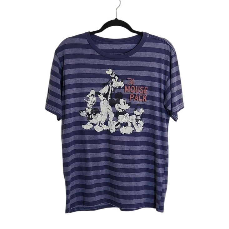 Disney Mens Blue Stripe The Mouse Pack Ringer Tee Size Small