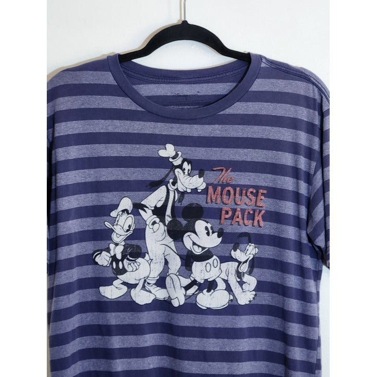 Disney Mens Blue Stripe The Mouse Pack Ringer Tee Size Small