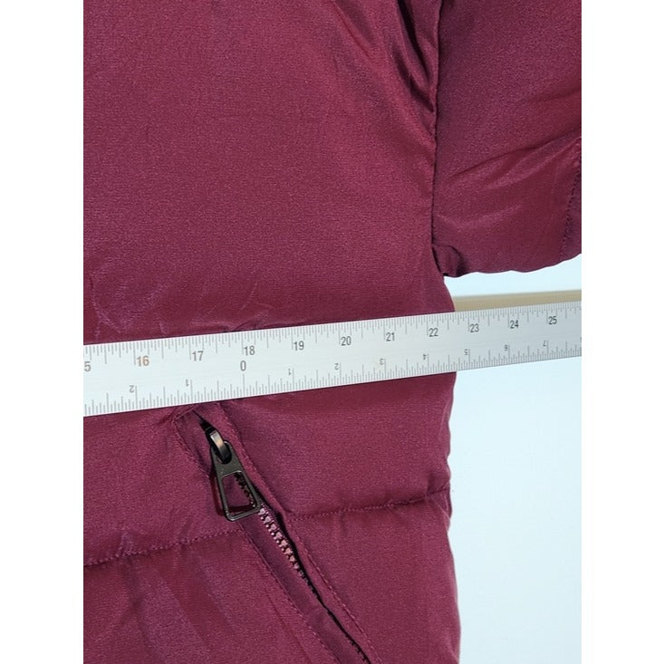 Flygo Womens Burgundy Cropped Puffer Jacket Size Large
