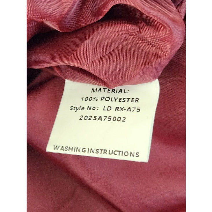 Flygo Womens Burgundy Cropped Puffer Jacket Size Large