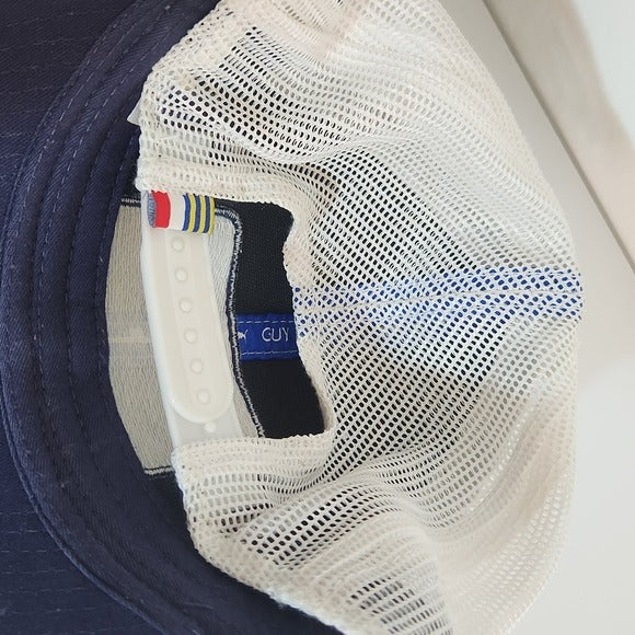 Guy Harvey Navy Trucker Hat Adjustable White Mesh Back