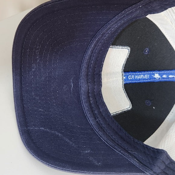 Guy Harvey Navy Trucker Hat Adjustable White Mesh Back