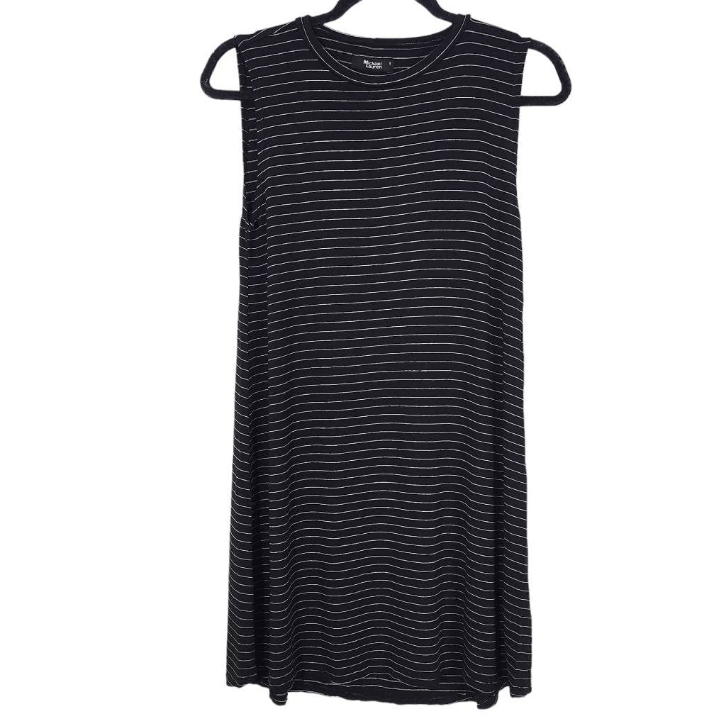 Michael Lauren Black Stripe Sleeveless Shift Dress Size Small NWT T-Shirt Dress