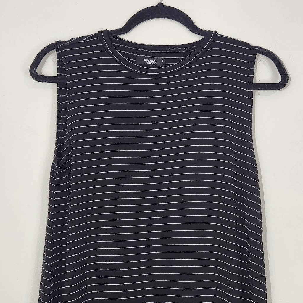 Michael Lauren Black Stripe Sleeveless Shift Dress Size Small NWT T-Shirt Dress
