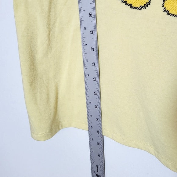 Disney Cross-stitch Winnie the Pooh Light Yellow Embroidered Tee Size XL