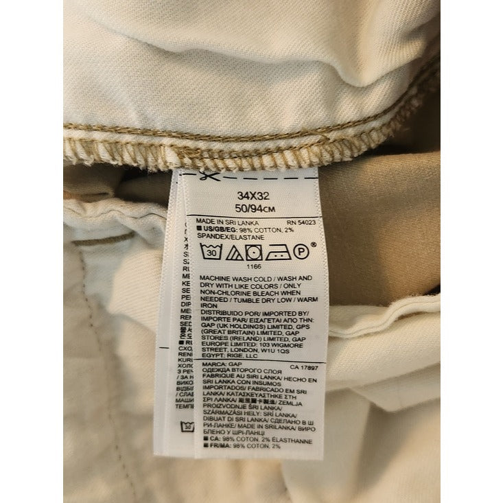 GAP Khaki Straight Leg Casual Pants Size 34 x 32