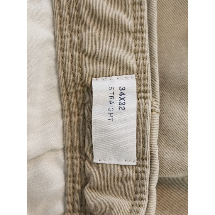 GAP Khaki Straight Leg Casual Pants Size 34 x 32