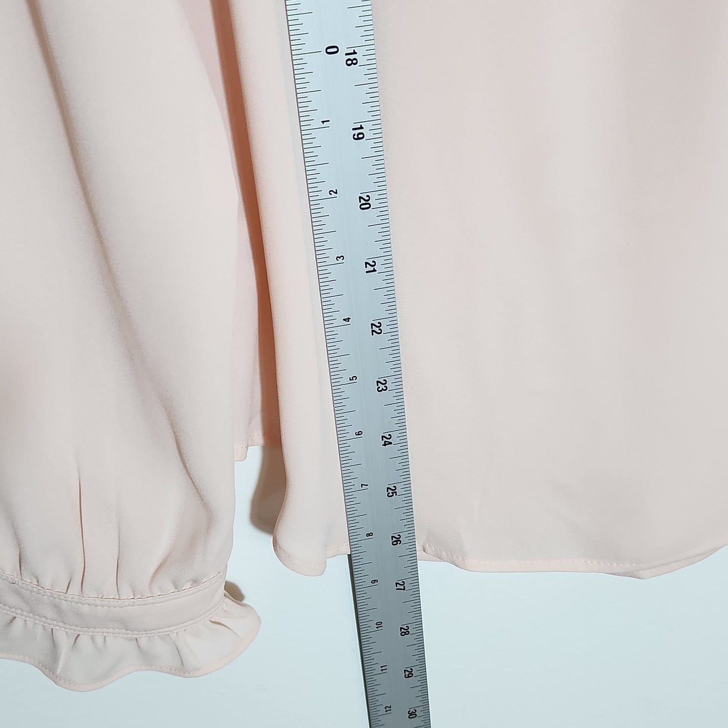 LOFT Blush Pink Ruffle Half-button Blouse Size Medium