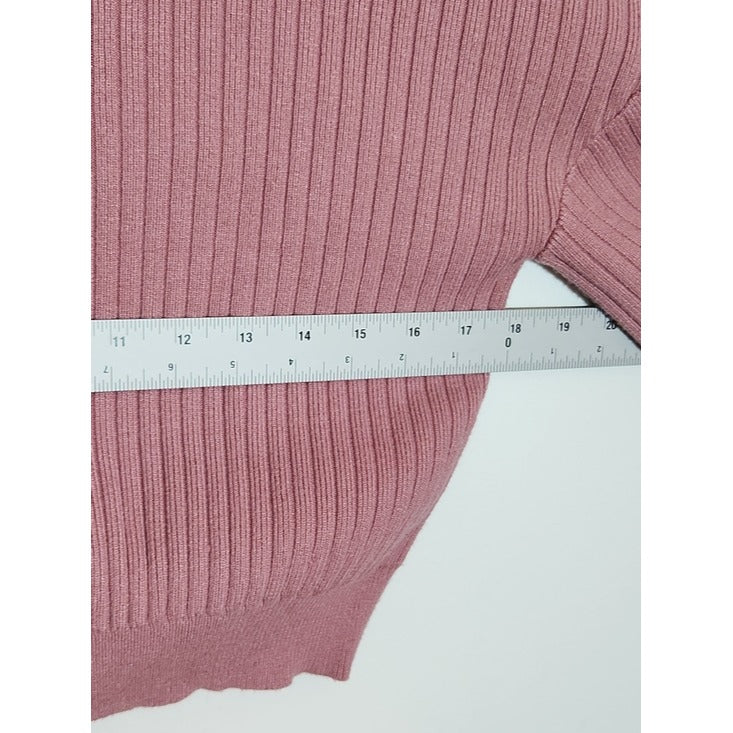 Fade by BKE Pink Ribbed Knit Cropped Sweater Size Medium