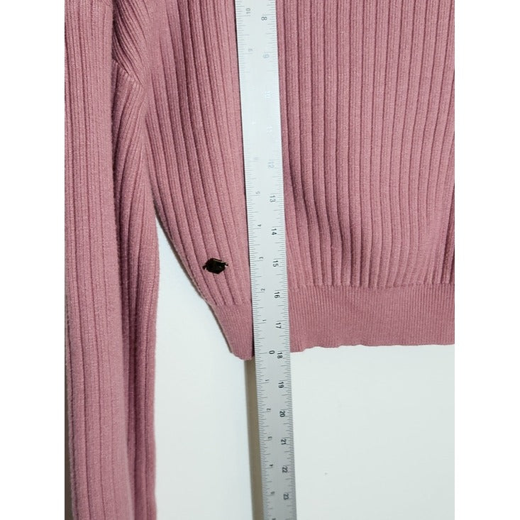 Fade by BKE Pink Ribbed Knit Cropped Sweater Size Medium