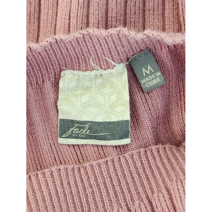 Fade by BKE Pink Ribbed Knit Cropped Sweater Size Medium