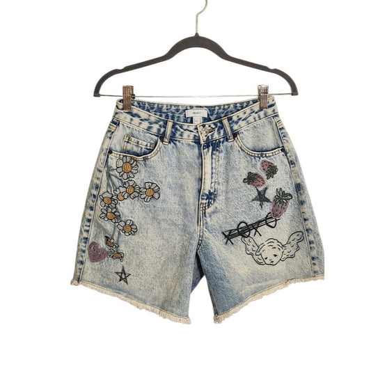 Forever 21 Embroidered Cut Off Denim Shorts Size 26