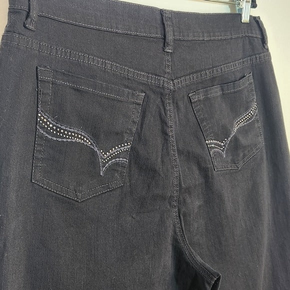 Gloria Vanderbilt Black High Rise Jeans Size 16