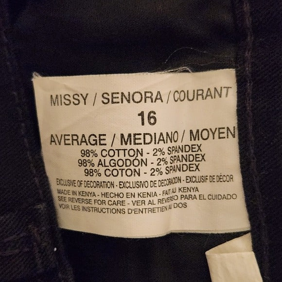 Gloria Vanderbilt Black High Rise Jeans Size 16