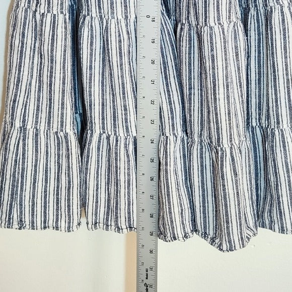 Max Studio Navy and White Stripe Tiered Mini Dress Size XL
