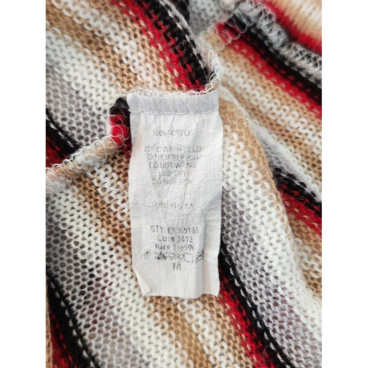 Ginger G Multicolor Striped Fuzzy Knit Top Size Medium