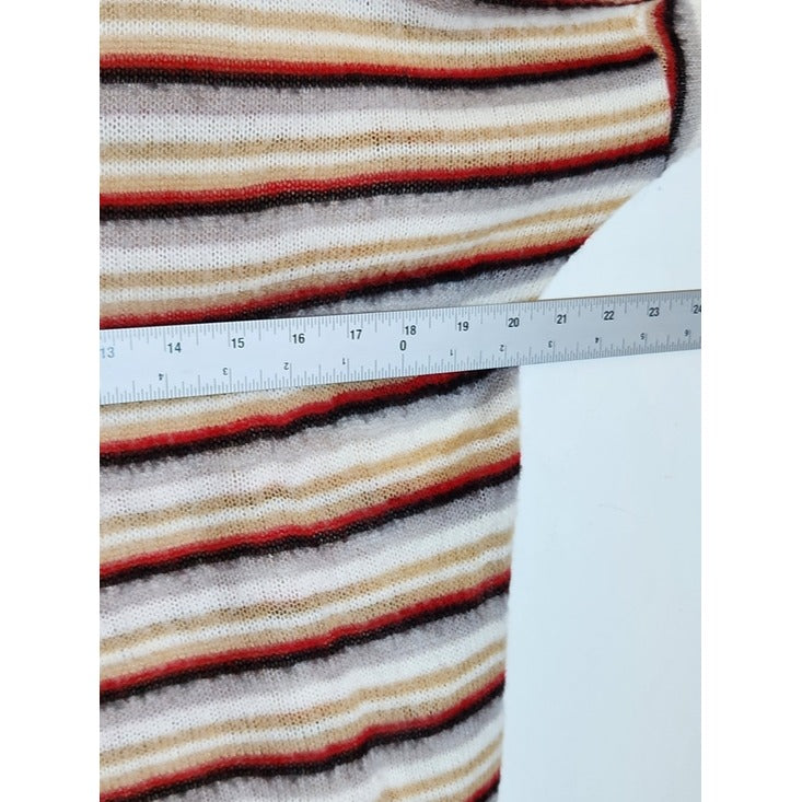 Ginger G Multicolor Striped Fuzzy Knit Top Size Medium