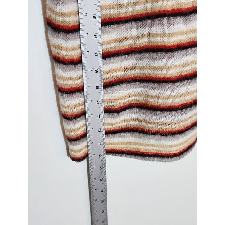 Ginger G Multicolor Striped Fuzzy Knit Top Size Medium