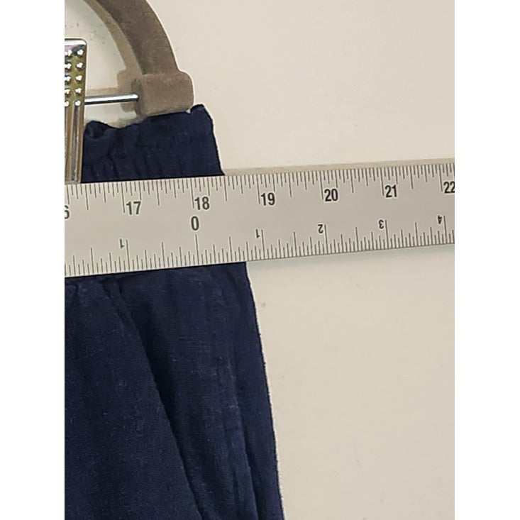 LC Lauren Conrad Navy Linen Blend Cropped Wide Leg Pants Size 1X