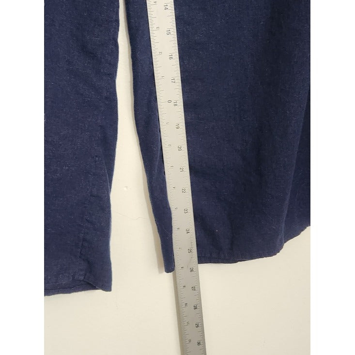 LC Lauren Conrad Navy Linen Blend Cropped Wide Leg Pants Size 1X