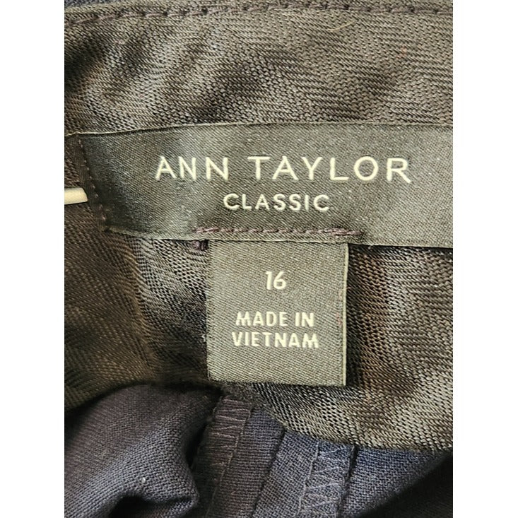 Ann Taylor Classic Navy Straight Leg Dress Pants Size 16