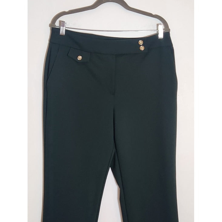 Rachel Zoe Dark Green Straight Leg Dress Pants Size 12