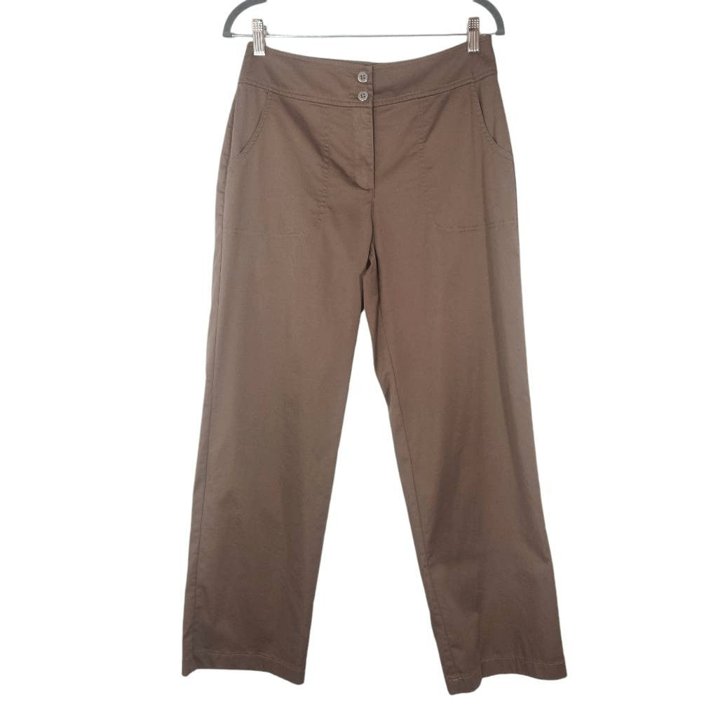 Chico's Brown Trouser Pants Size 8 Chico's Classic Brown Straight Leg Pants